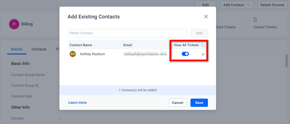 Adding Contact to Contact Group