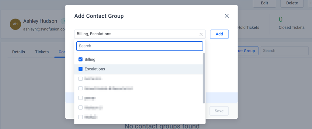 Add Contact Group Dialog Box